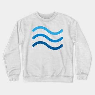 Minimal waves lines 3 in a row blue Crewneck Sweatshirt